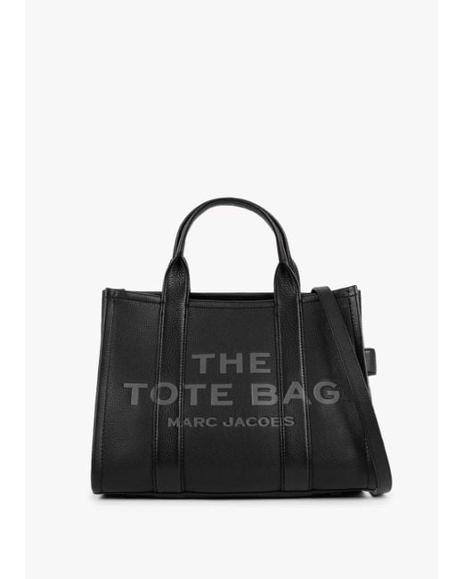 Marc Jacobs The Leather Medium Black Tote Bag