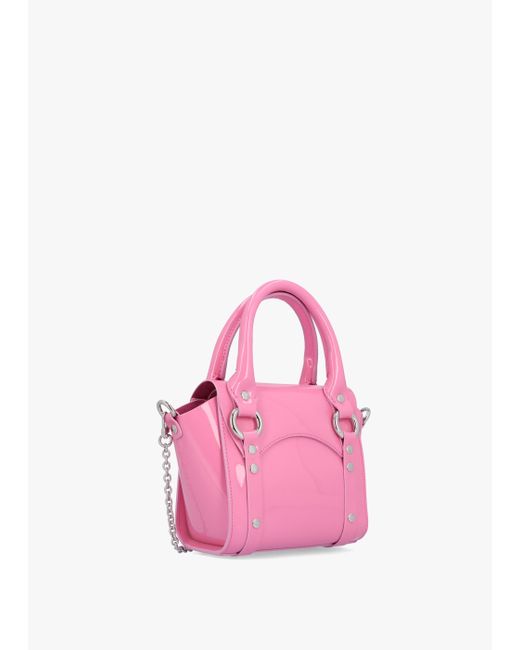Vivienne Westwood Betty Mini Pink Shiny Patent Leather Tote Bag