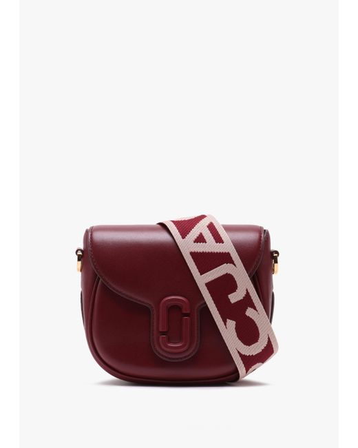 Marc Jacobs Purple The J Marc Small Cherry Leather Saddle Bag