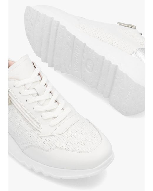 Wonders White Kyoto 71 Heartfly Wedge Trainers