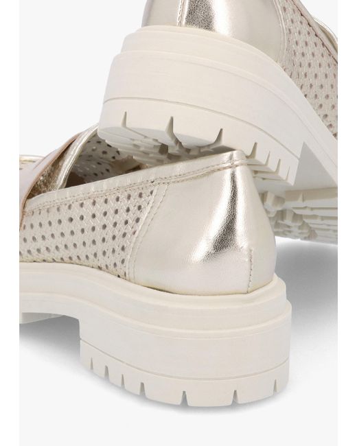Daniel White Nattie Gold Leather Perforated Chunk Loafers