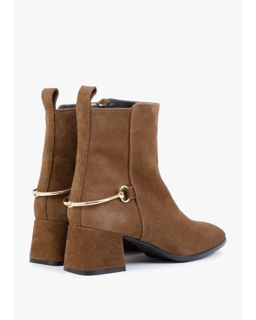 Daniel Evalena Brown Suede Block Heel Ankle Boots