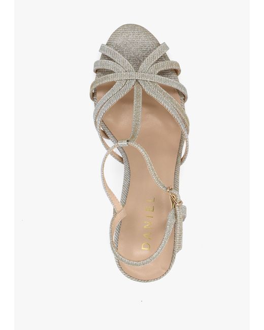 Daniel White Iceline Metallic T Bar Block Heel Sandals