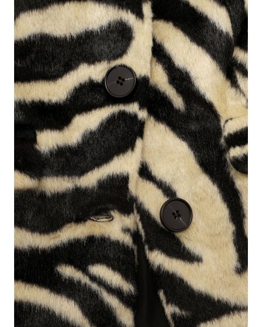 Charlotte Simone Nora Zebra Print Faux Fur Longline Coat in Charlotte Simone Nora Zebra Print Faux Fur Longline Coat in