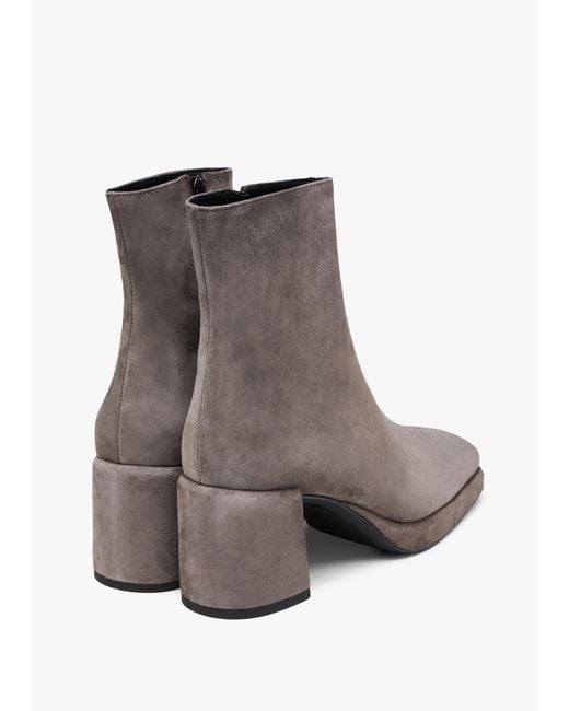 Daniel Gray Salima Grey Suede Block Heel Ankle Boots