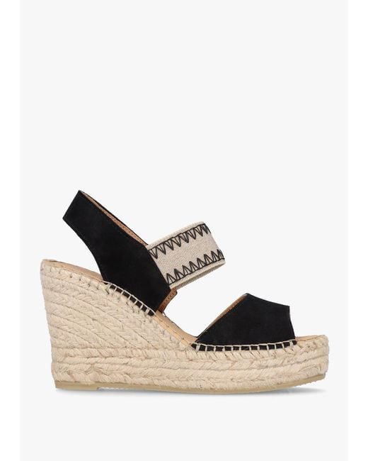 Daniel Istitch Black Suede Wedge Espadrilles