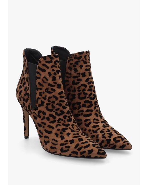 Daniel Brown Adril Suede Leopard Ankle Boots