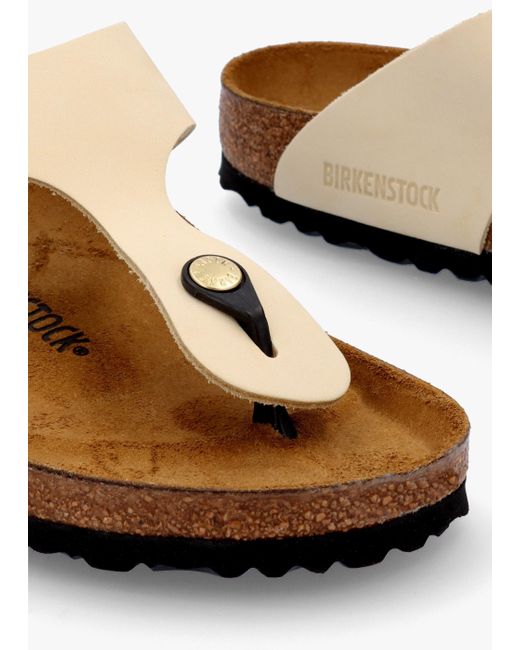 Birkenstock White Gizeh Big Buckle Ecru Nubuck Leather Toe Post Sandals