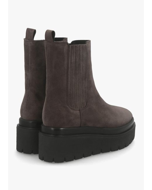 Alpe Brown Alpie Grey Suede Crepe Sole Chelsea Boots