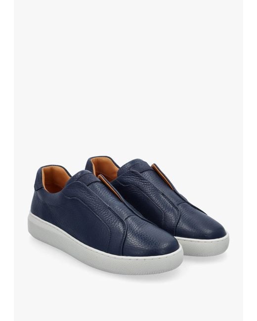 Daniel Blue Viola Tumbled Leather Low Profile Trainers