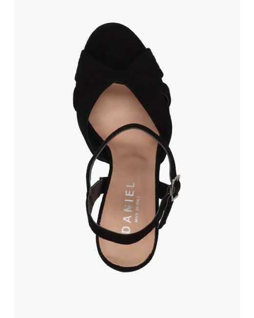 Daniel Avery Black Suede Platform Heeled Sandals