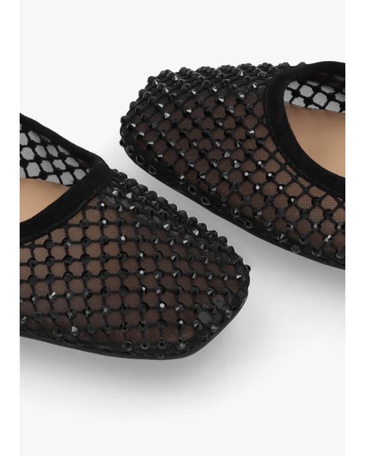 Daniel Alma Black Suede Crystal Mesh Mary Jane Pumps