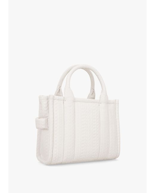 Marc Jacobs The Monogram Leather Small White Tote Bag