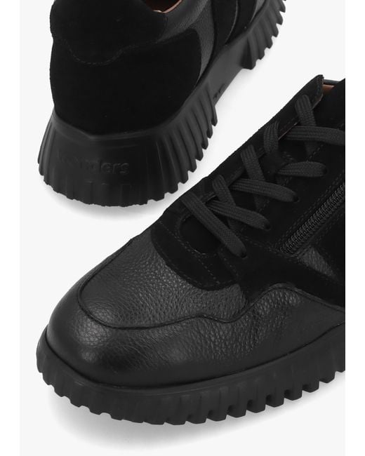 Wonders Black A-4424 Chunky Low Wedge Trainers