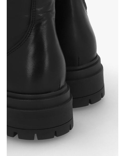 Daniel Izippe Black Leather Front Zip Ankle Boots