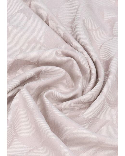 COACH White Signature C Border Silk Mix Stole Scarf