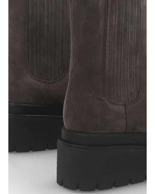 Alpe Brown Alpie Grey Suede Crepe Sole Chelsea Boots