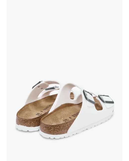 Birkenstock White Arizona Birko-Flor Two Bar Mules