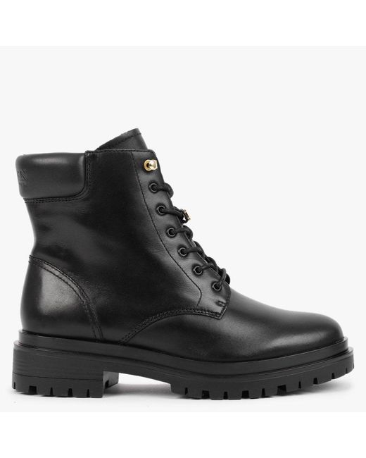Lauren by Ralph Lauren Carlee Black Leather Ankle Boots | Lyst