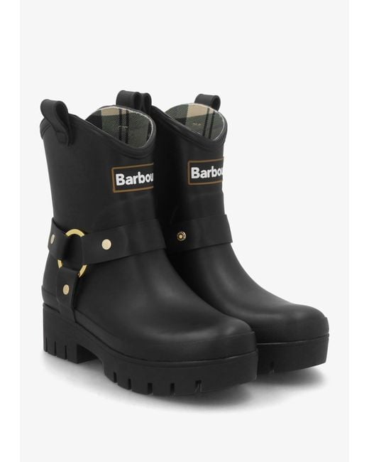 Barbour Black Elley Harness Wellington Boots