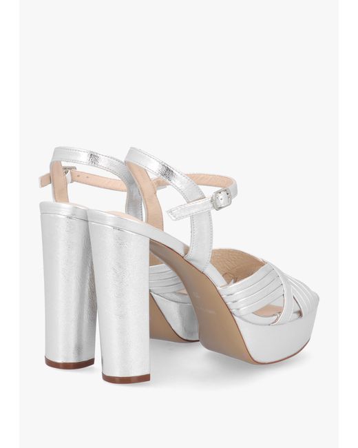 Daniel Metallic Avery Silver Platform Heeled Sandals