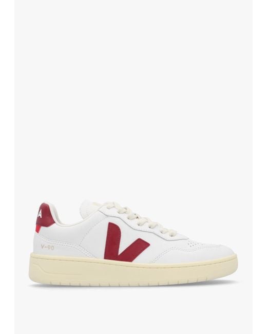 Veja Pink V-90 O.T Leather Extra Marsala Trainers