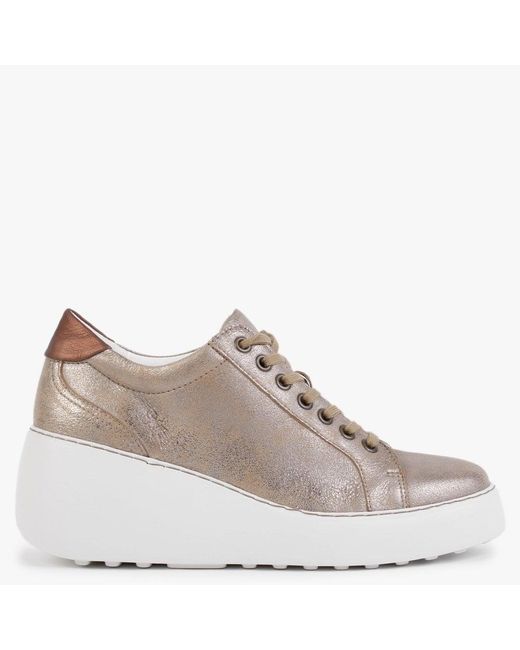 Fly London Multicolor Dile Luna Leather Wedge Trainers