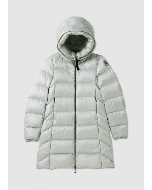 Parajumpers Gray S Marion Glossy Down Puffer Coat