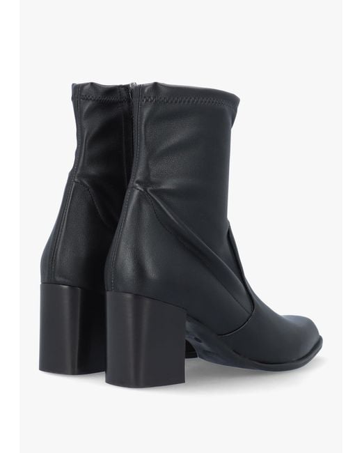 Evaluna Multicolor Sock Like Stretch Block Heel Ankle Boots