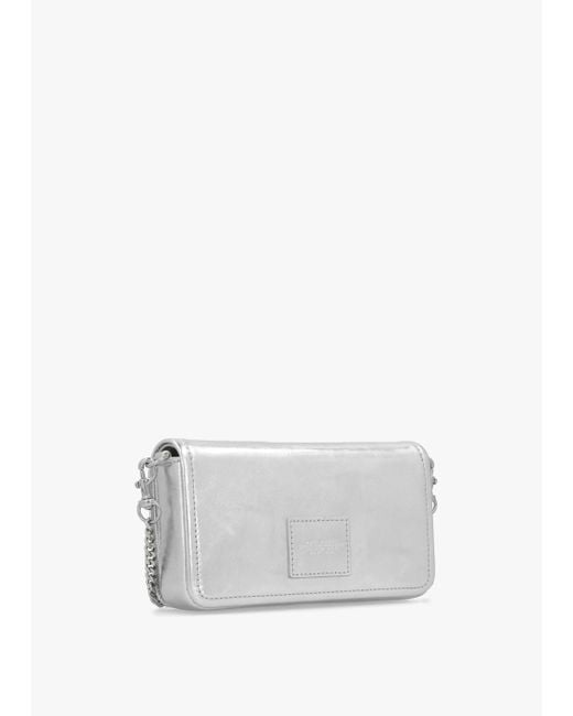 Marc Jacobs White The Metallic Leather Chain Silver Mini Cross-body Bag