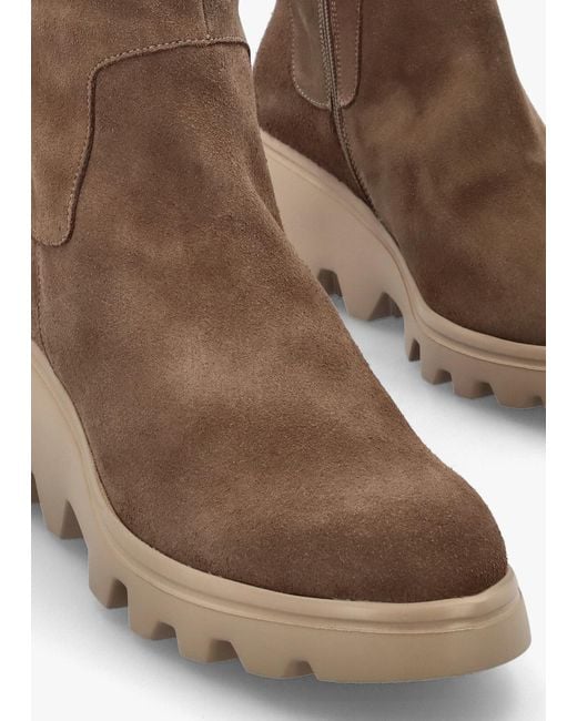 Wonders Brown Wedge Ankle Boots