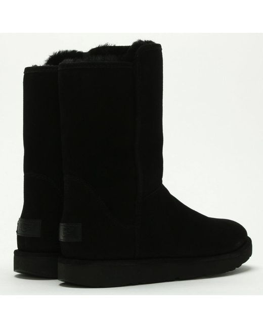 ugg classic lux abree short black suede