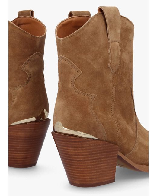 Alpe Brown Austin Tan Suede Western Stacked Heel Ankle Boots