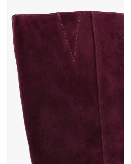 Daniel Red Saffia Burgundy Suede Slim Heel Knee Boots