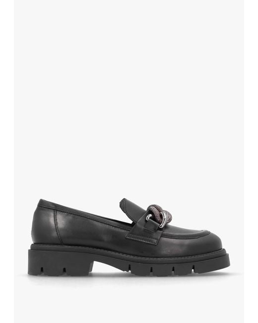 Daniel Lisbon Black Leather Link Chain Chunky Loafers