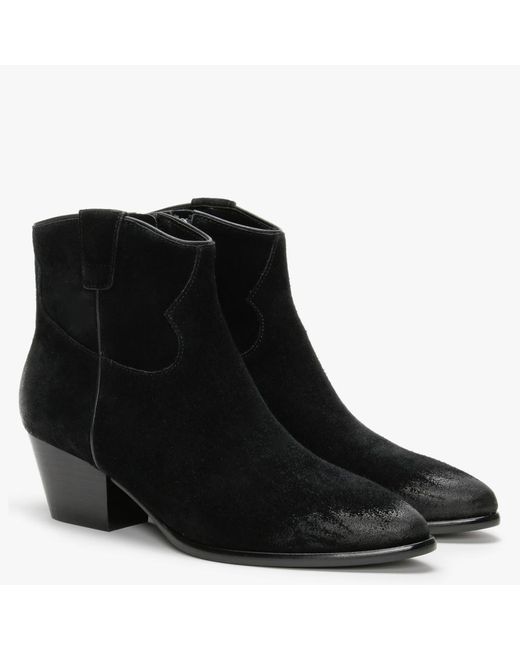 Ash Houston Black Suede Western Boots Lyst