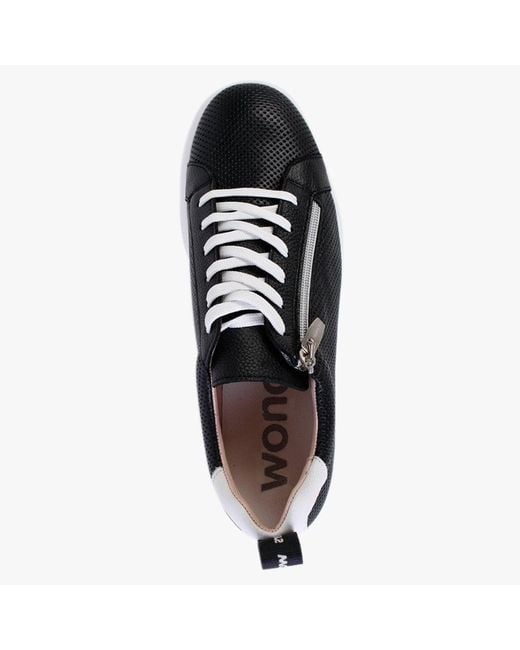 Black leather flatform trainers hot sale