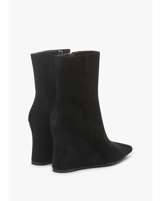 Daniel Spire Black Suede Wedge Ankle Boots