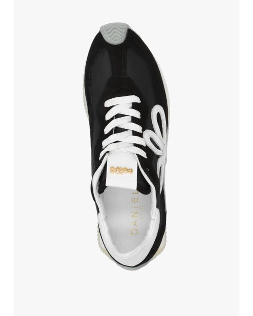 Daniel Movie Black & White Suede Runner Trainers