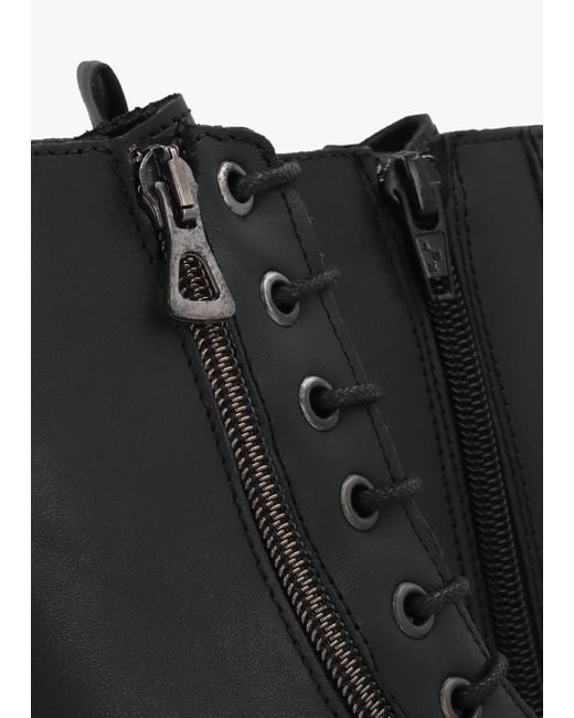 Daniel Lilia Black Leather Side Zip Ankle Boots