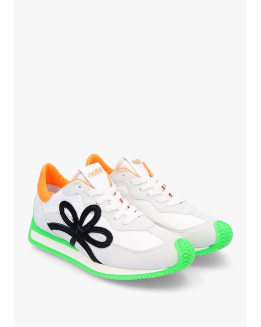 Daniel Movie Green & Orange Suede Runner Trainers