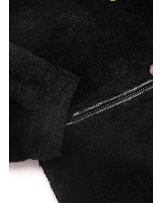 Oakwood Tilda Black Shearling Style Longline Coat