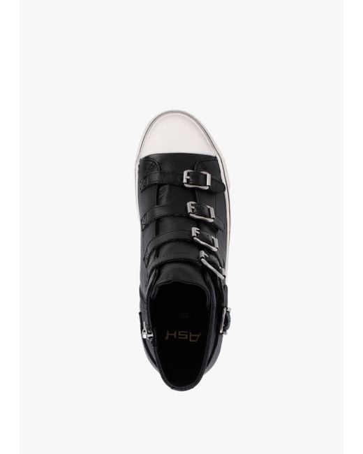 Ash Virgin Black Leather Buckled High Top Trainers