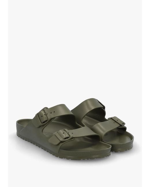 Birkenstock Green Birkenstock Men'S Arizona Eva Khaki Two Bar Mules Mens Eu Sizes: 41, Colour: Khaki Leather for men