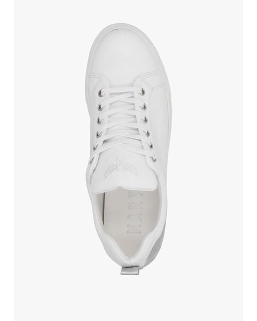 Martel Angels Ease White Leather Silver Wing Trainers
