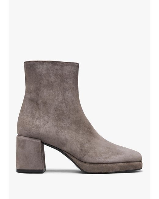 Daniel Gray Salima Grey Suede Block Heel Ankle Boots