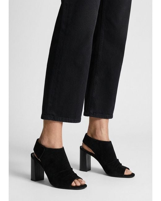 Daniel Black Moochy Ruched Block Heel Sandals