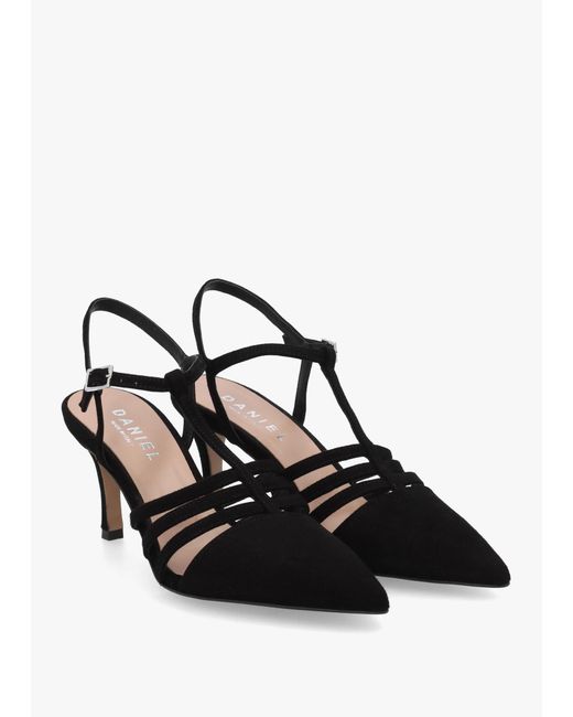 Daniel Black Sade T Bar Heeled Court Shoes