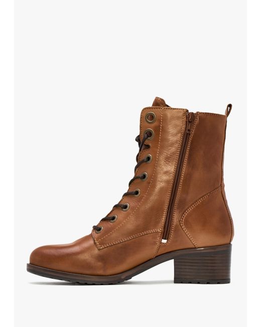 Moda In Pelle Brown Bezzie Tan Leather Block Heel Ankle Boots