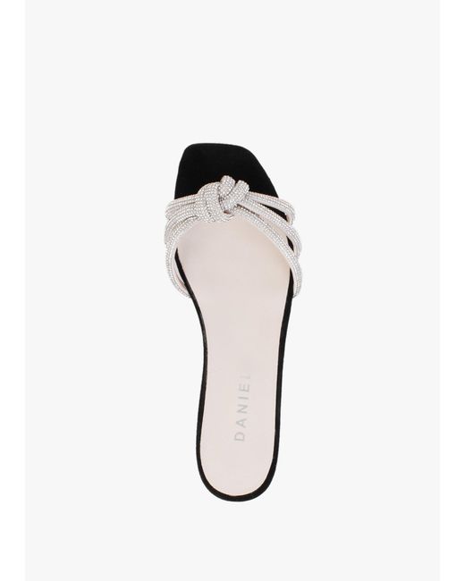 Daniel White Flatante Twisted Diamante Mules